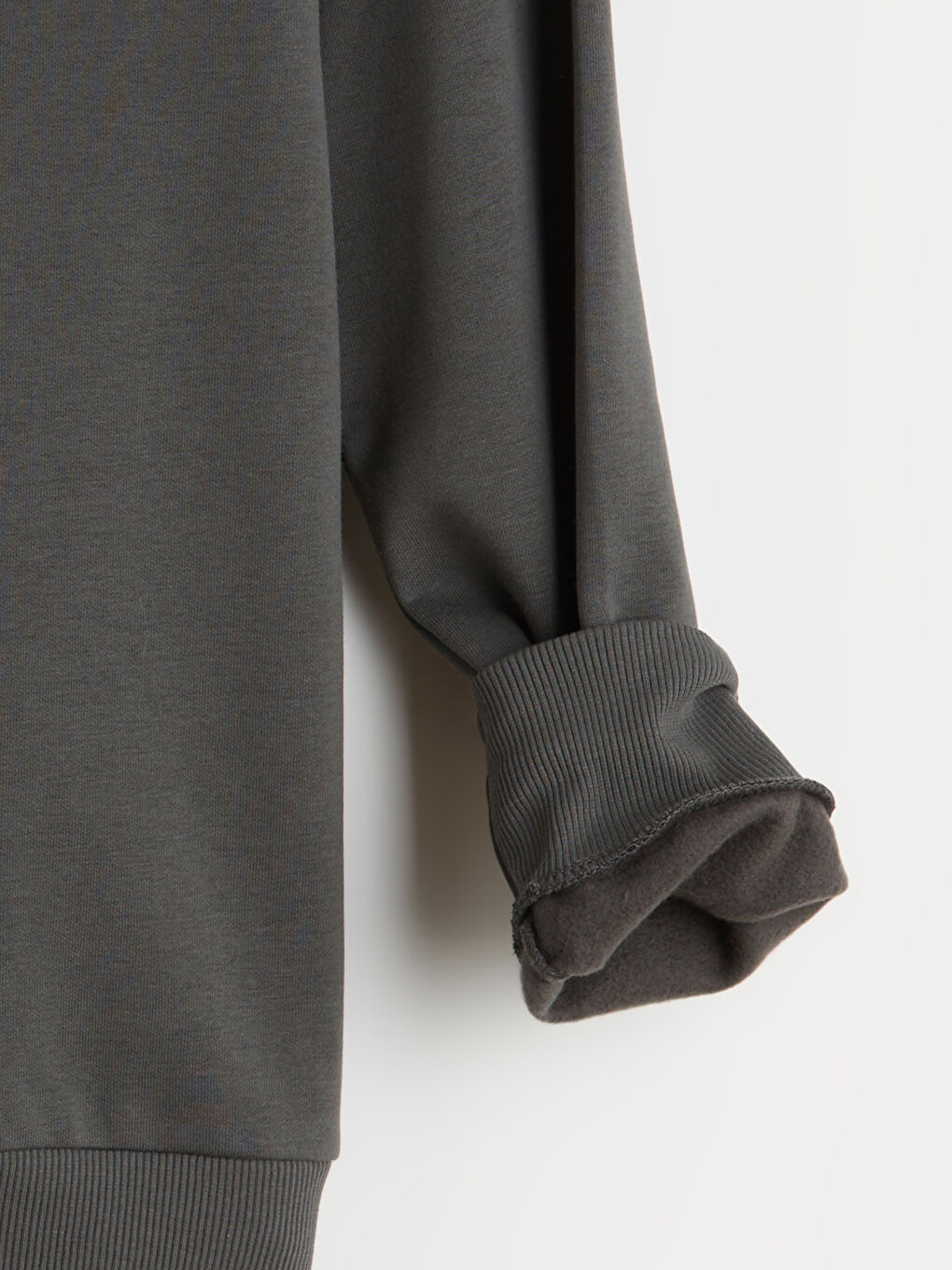 Antrasit Bisiklet Yaka Baskılı Erkek Sweatshirt-5