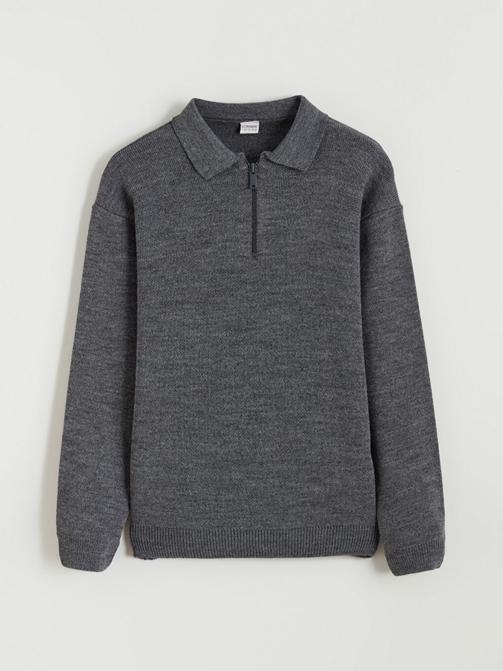 Antrasit Polo Yaka Erkek Çocuk Triko Kazak