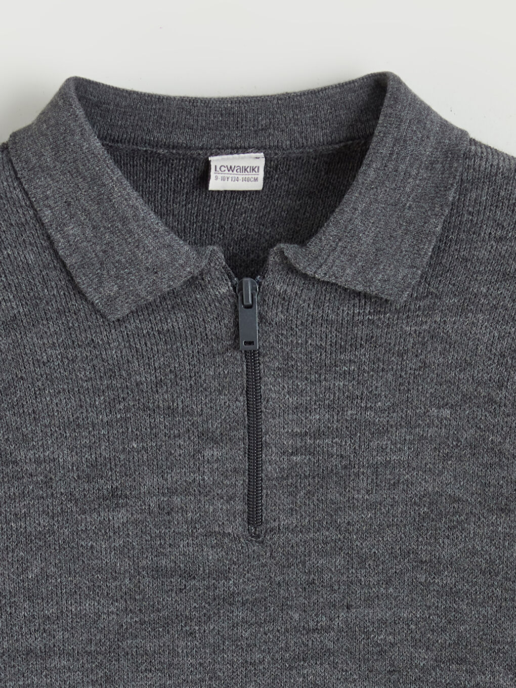 Antrasit Polo Yaka Erkek Çocuk Triko Kazak-1