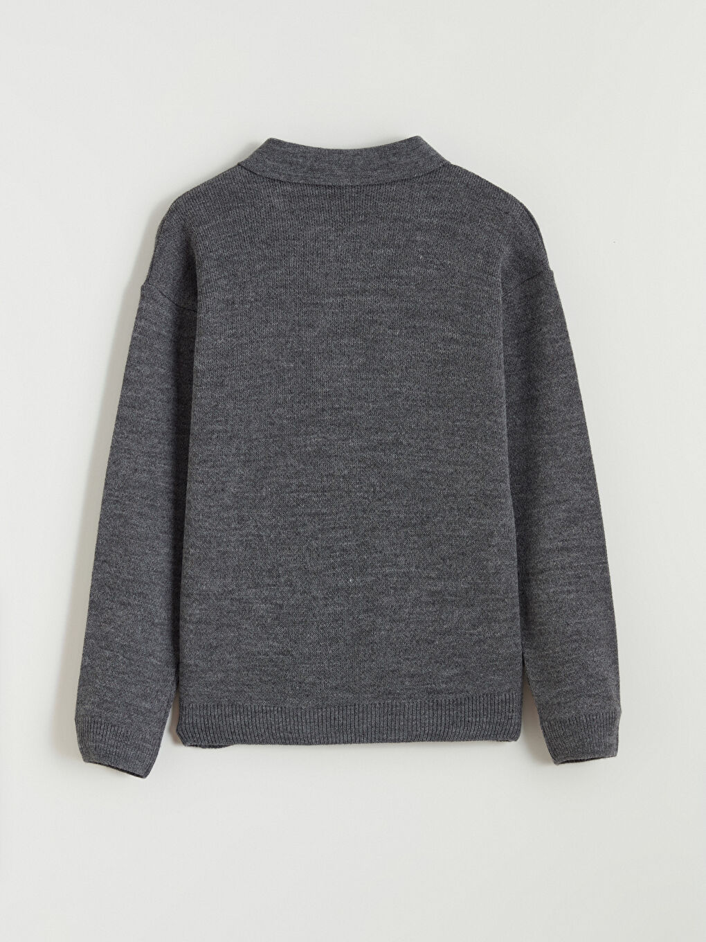 Antrasit Polo Yaka Erkek Çocuk Triko Kazak-2