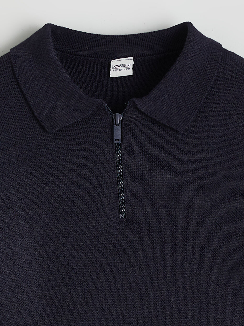 Lacivert Polo Yaka Erkek Çocuk Triko Kazak-1