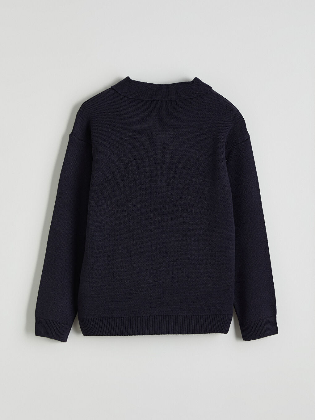 Lacivert Polo Yaka Erkek Çocuk Triko Kazak-2