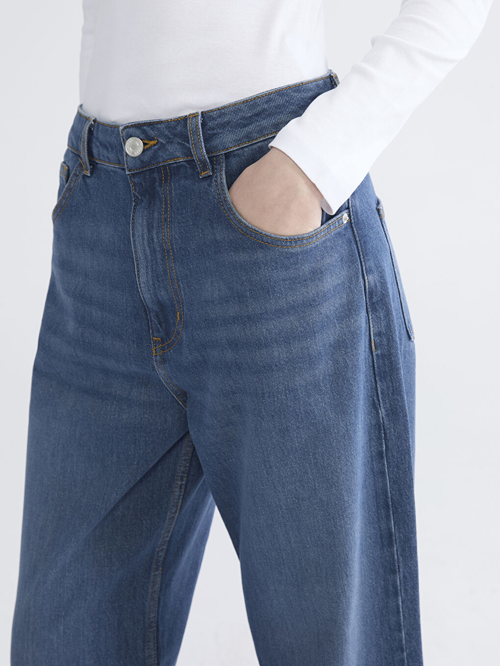 İndigo Wideleg Kadın Jean Pantolon-2