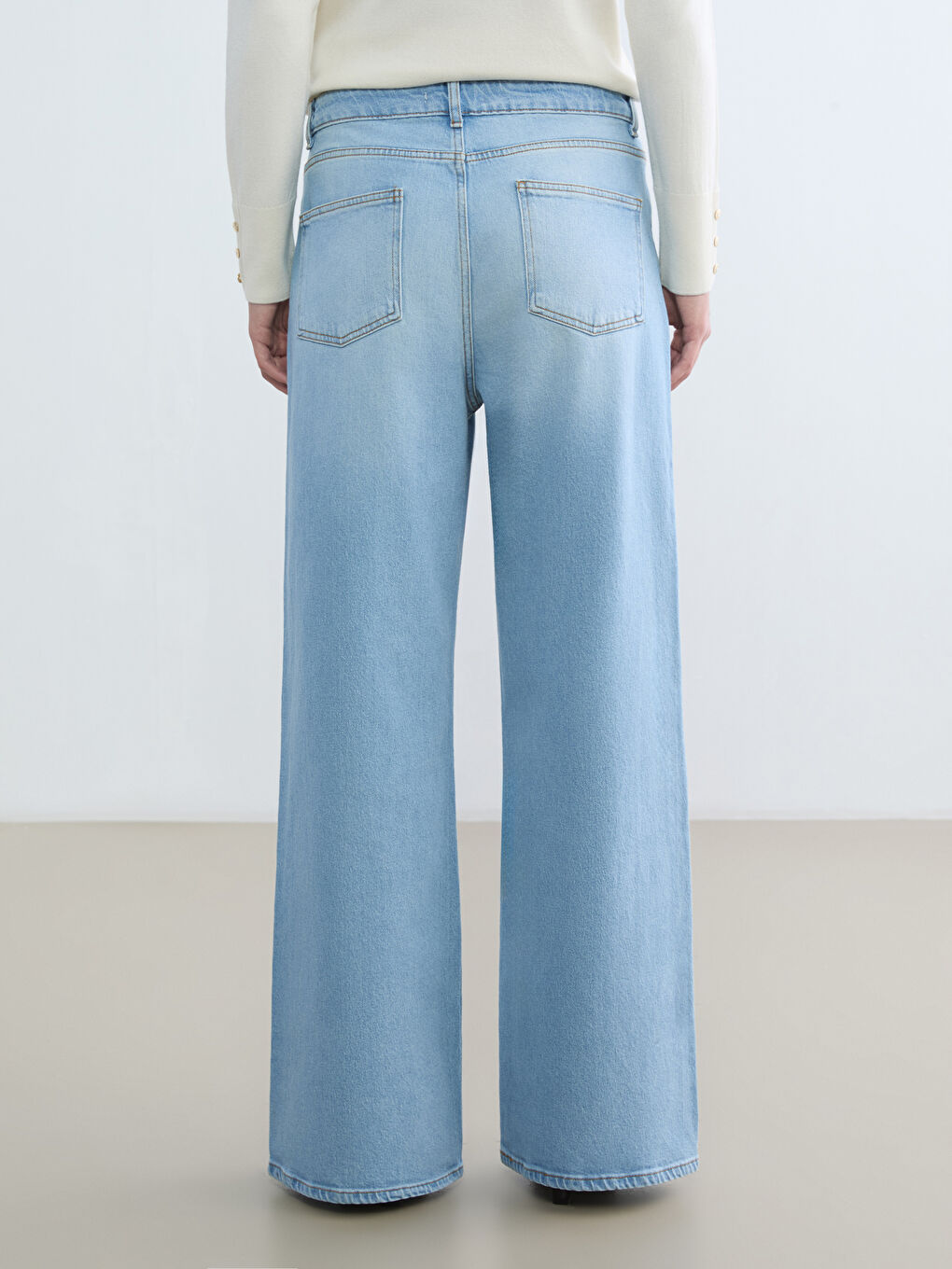 İndigo Wideleg Kadın Jean Pantolon-3