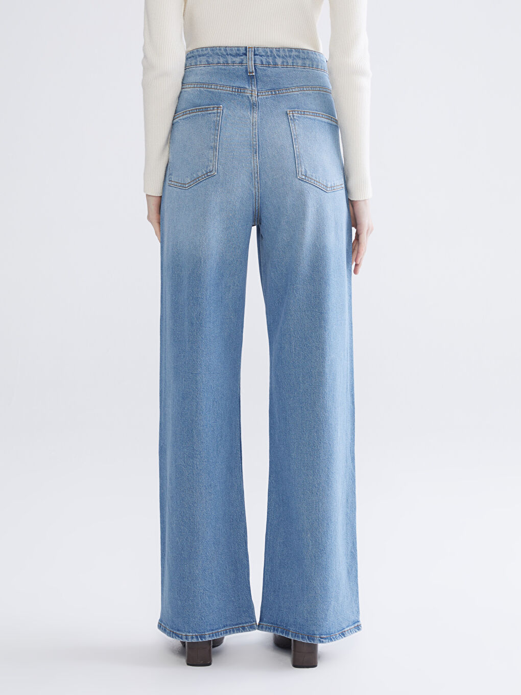 İndigo Wideleg Kadın Jean Pantolon-3