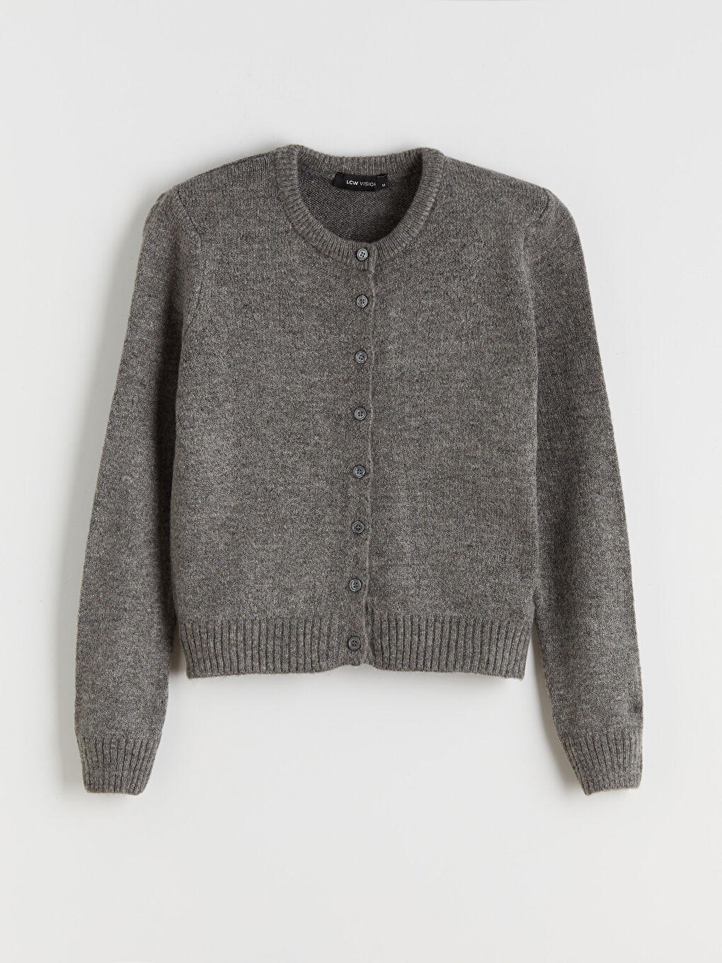 Antrasit Bisiklet Yaka Kadın Triko Hırka-4