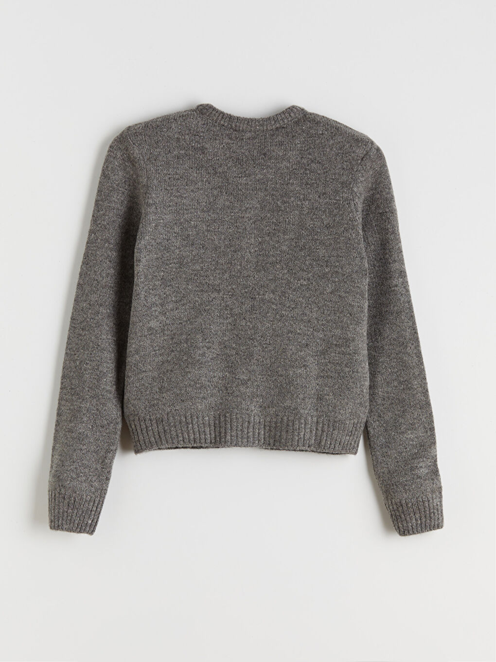 Antrasit Bisiklet Yaka Kadın Triko Hırka-5