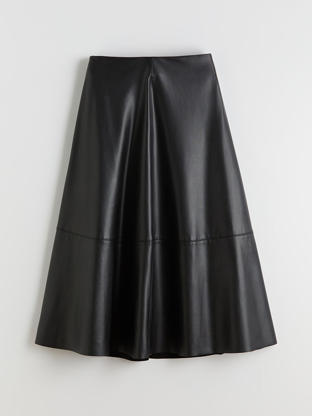 Leather Look Flared Skirt-4