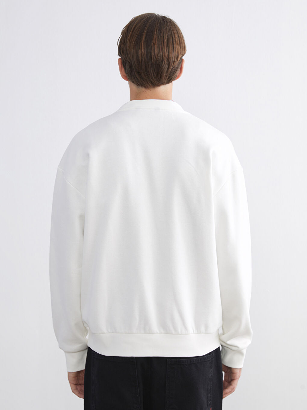 Crew Neck Embroidered Men's Sweatshirt-3