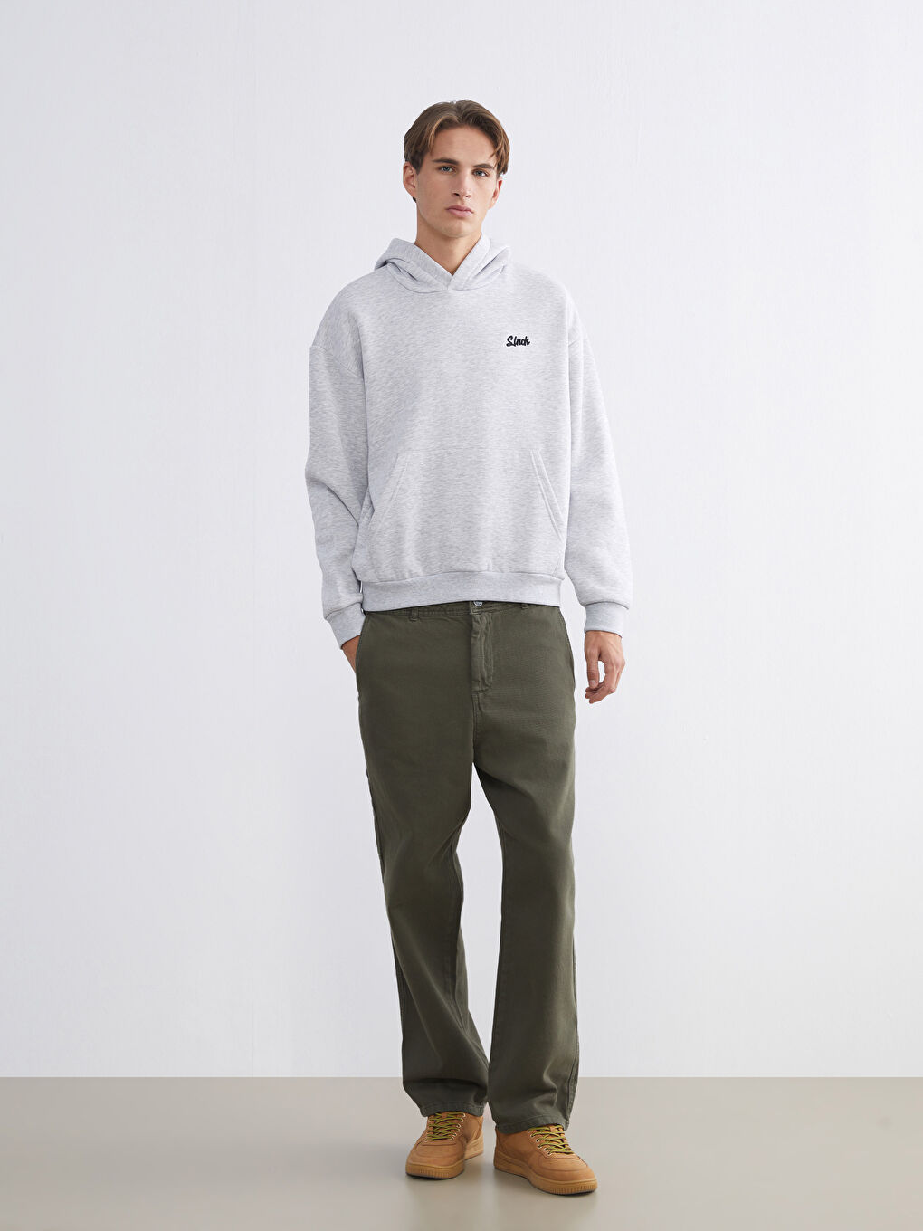 Суитшърт с качулка с дълъг ръкав за мъже-1