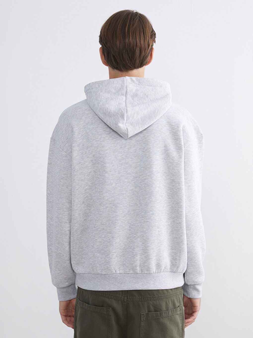 Суитшърт с качулка с дълъг ръкав за мъже-3