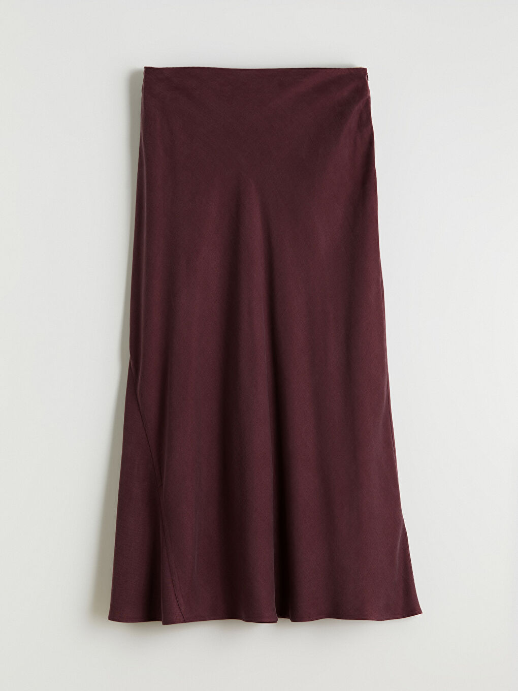 Bordo Beli Fermuarlı Kloş Etek-4