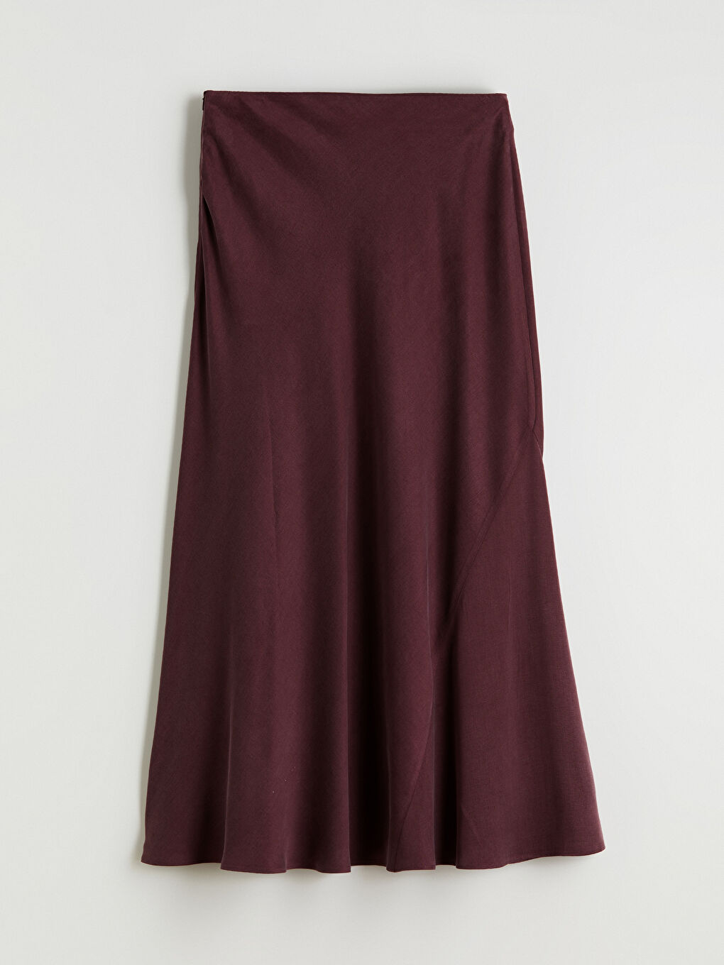 Bordo Beli Fermuarlı Kloş Etek-5