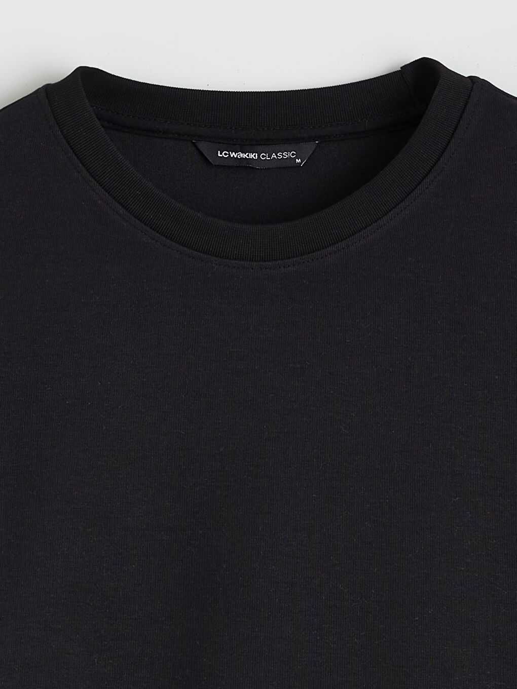 Siyah Bisiklet Yaka Erkek Sweatshirt-5