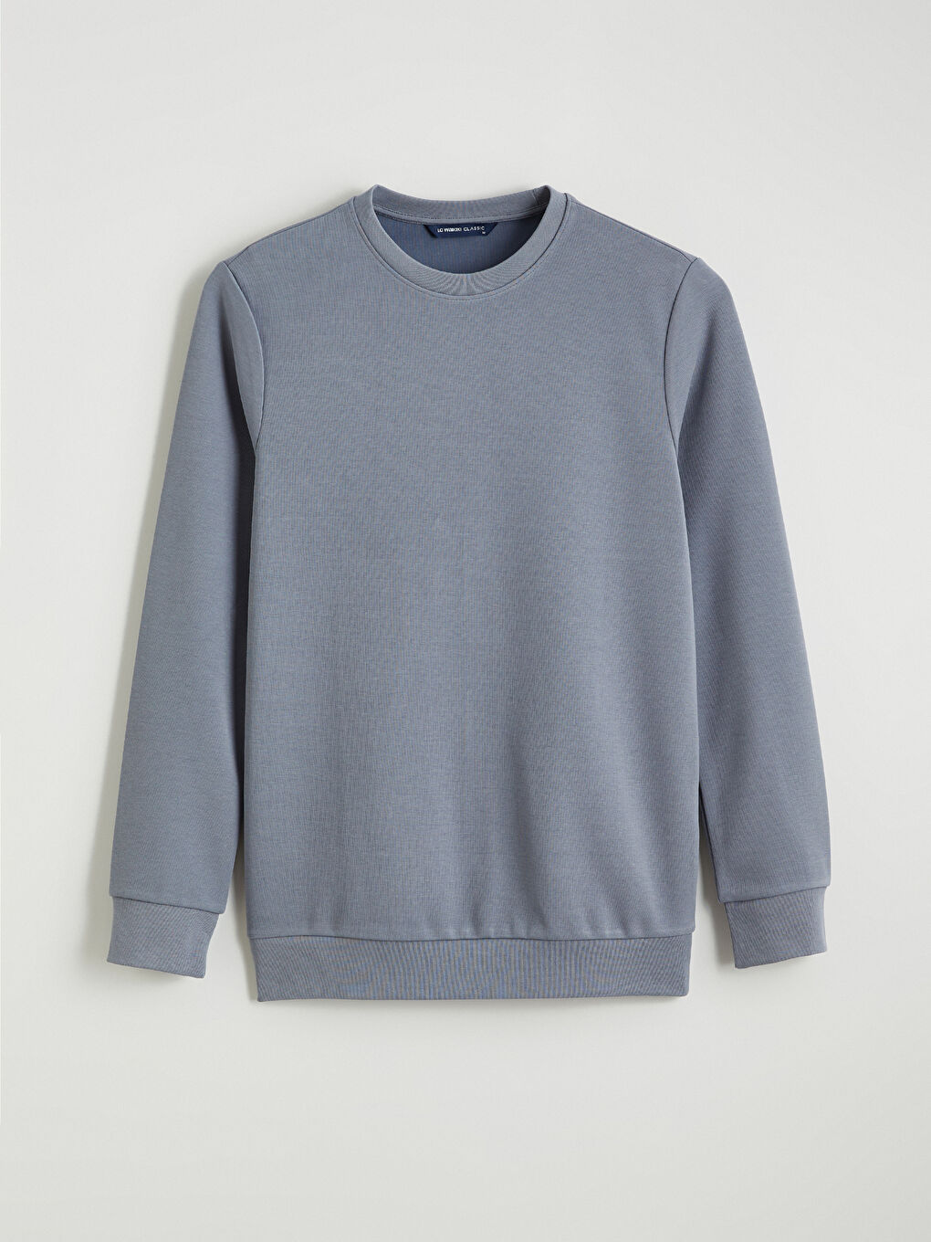 İndigo Bisiklet Yaka Erkek Sweatshirt-4