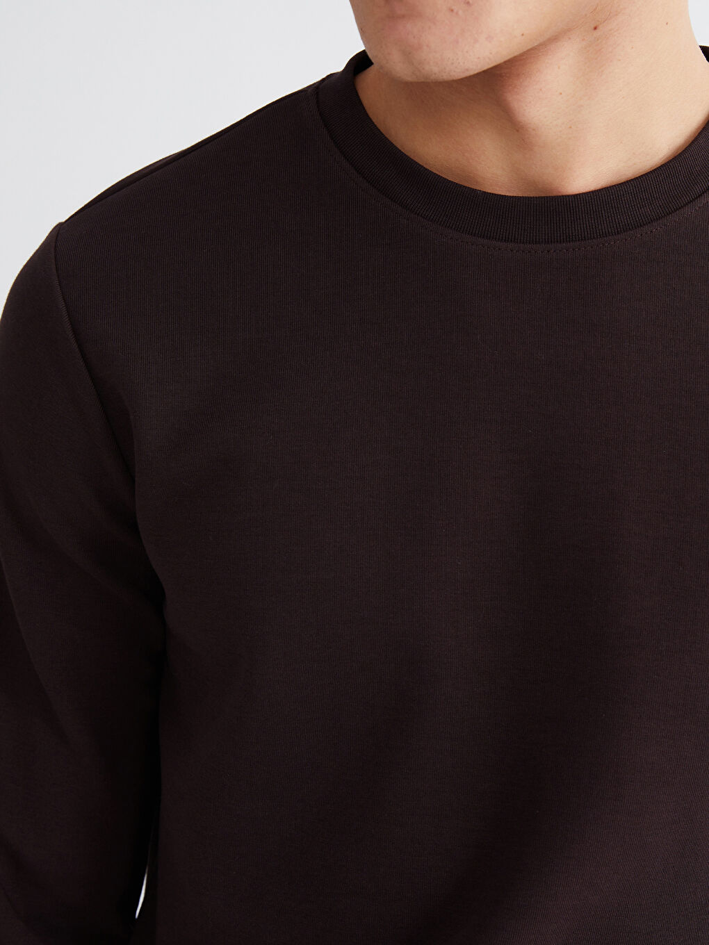 Mürdüm Bisiklet Yaka Erkek Sweatshirt-2