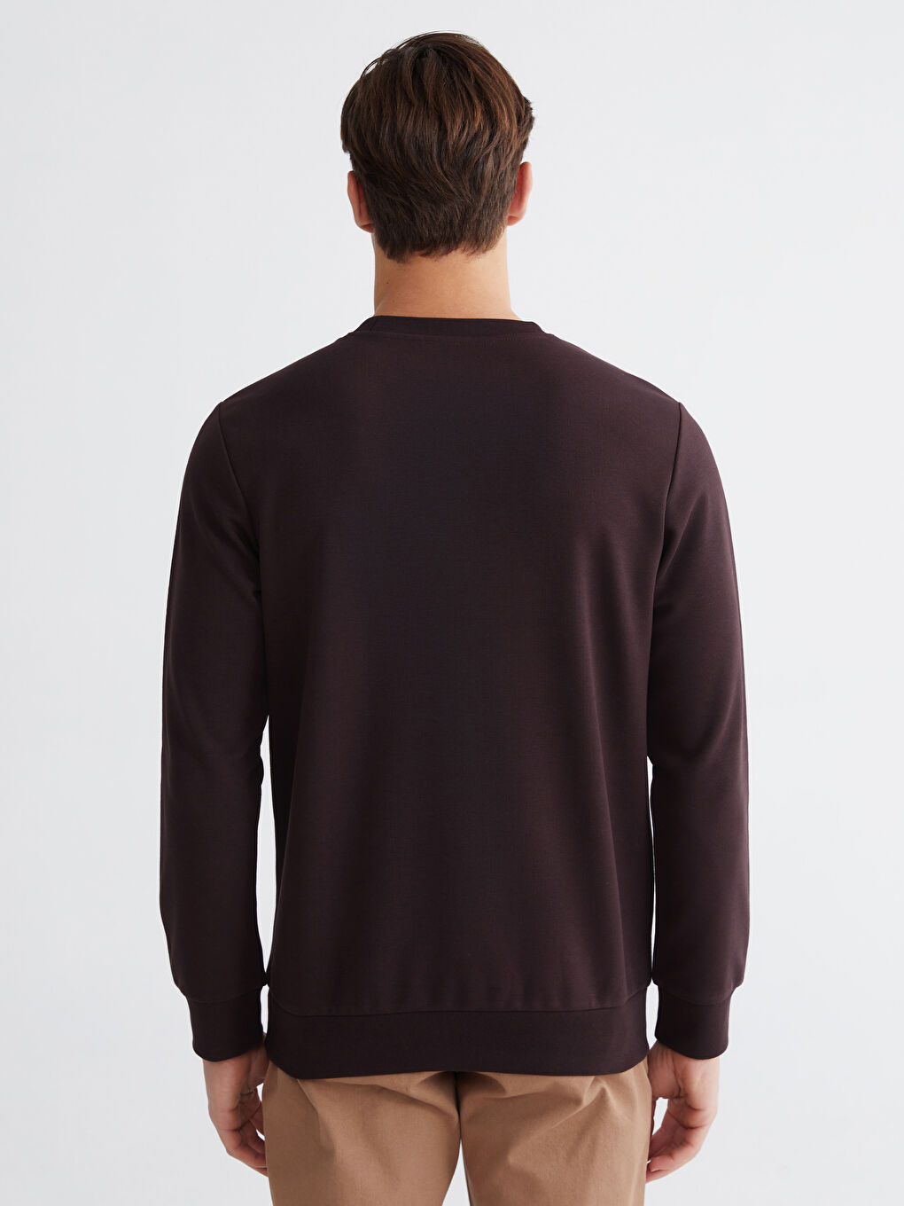 Mürdüm Bisiklet Yaka Erkek Sweatshirt-3