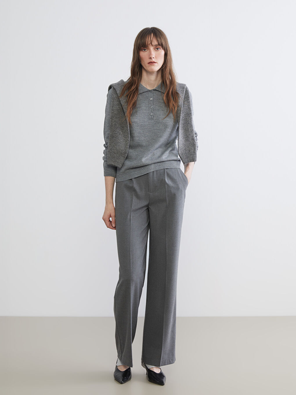 Loose Fit Women's Pleated Trousers-1