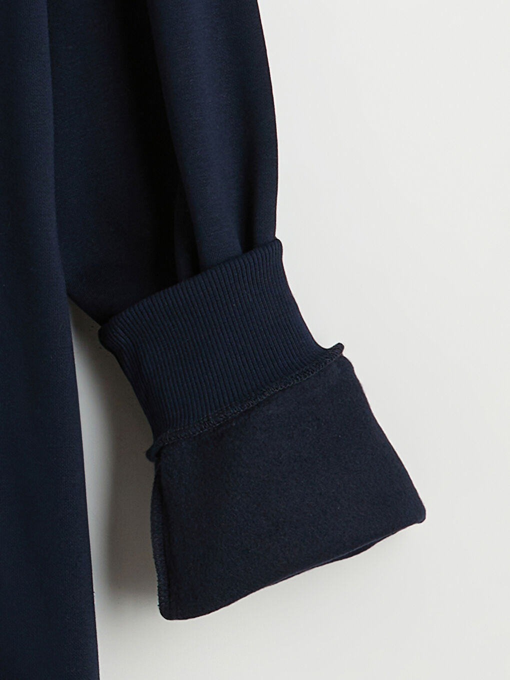 Lacivert Bisiklet Yaka Ayı Teddy Baskılı Erkek Kalın Sweatshirt-6