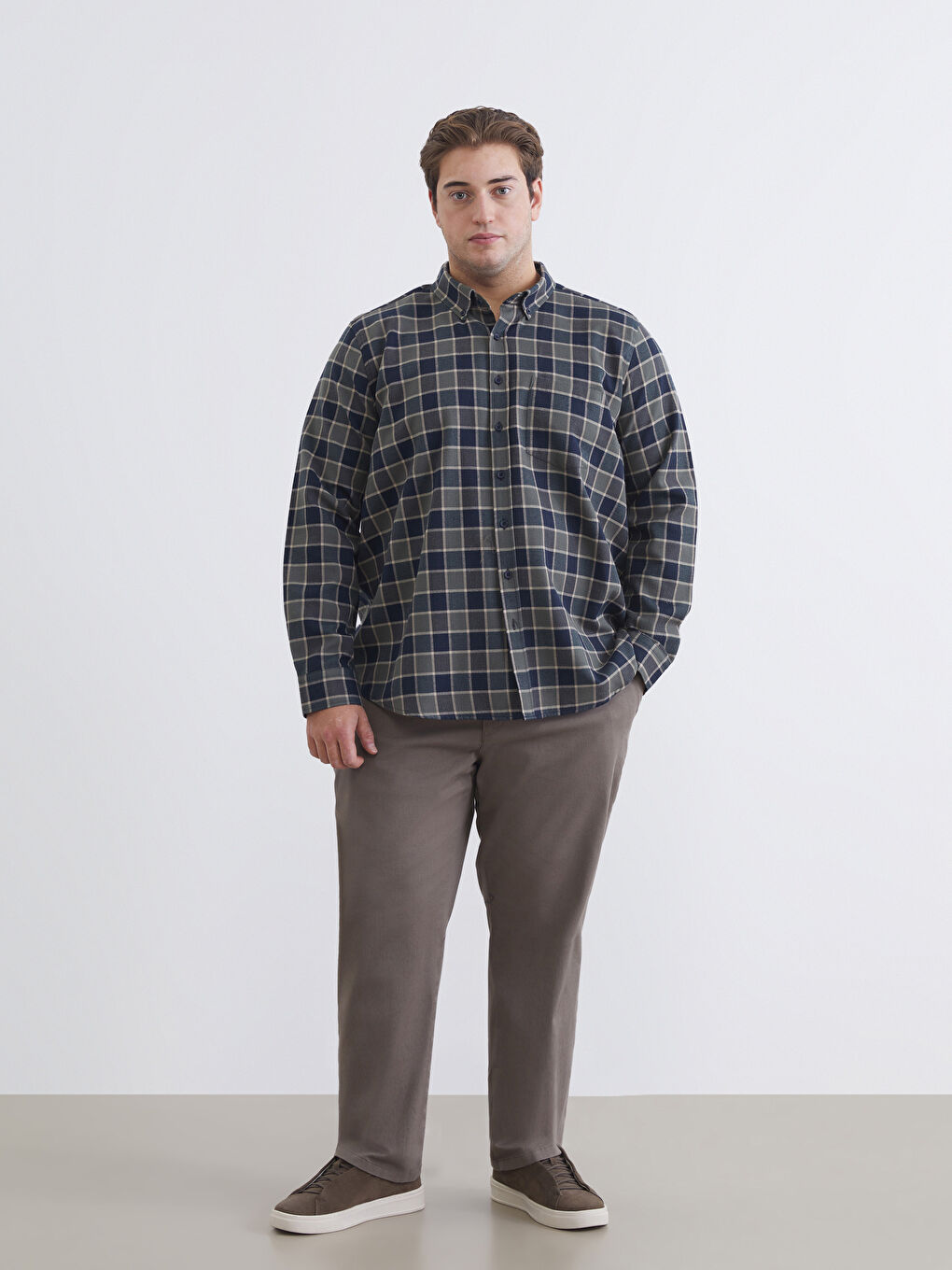 Regular Fit Plaid Men's Shirt-1