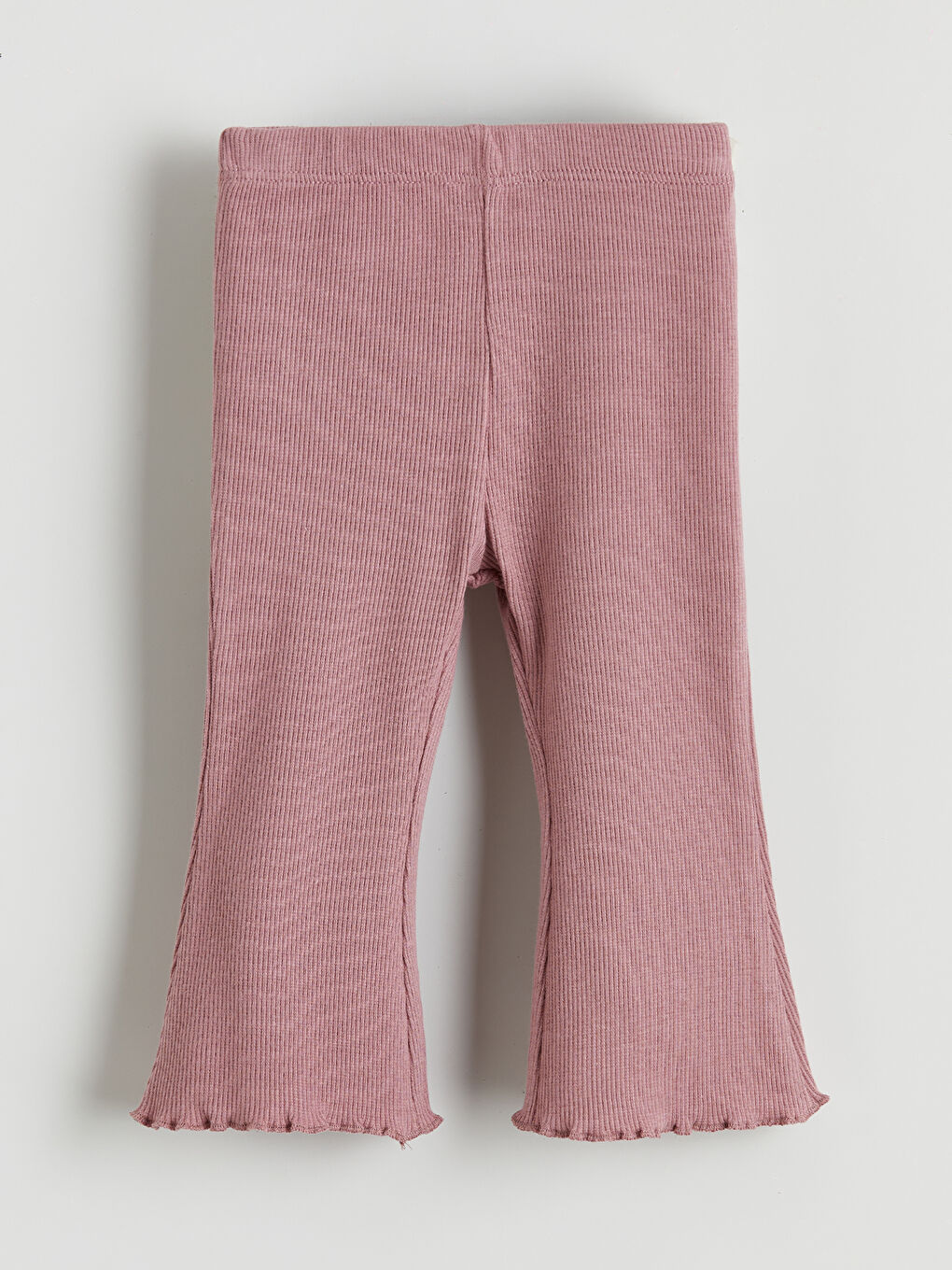 Pembe Beli Lastikli Kız Bebek Pantolon