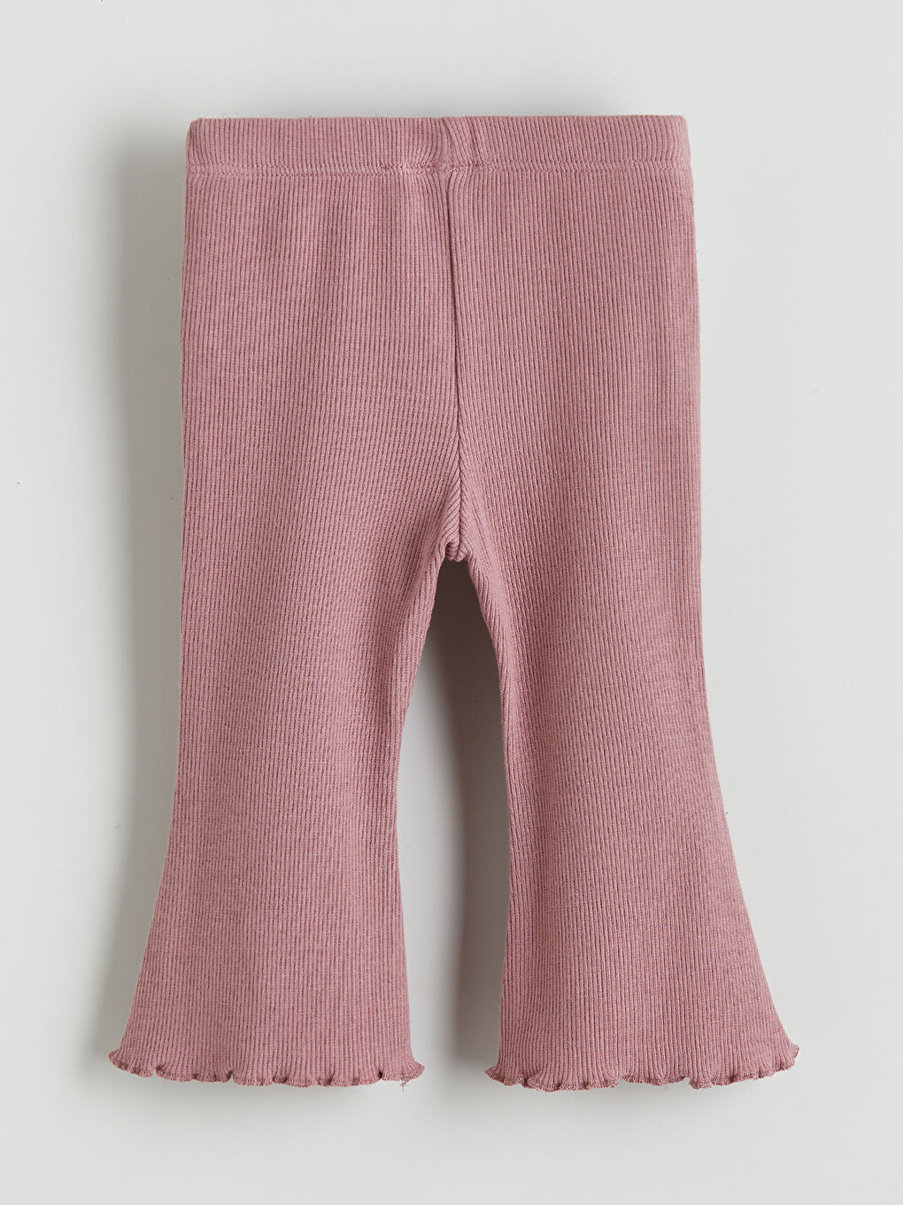 Pembe Beli Lastikli Kız Bebek Pantolon-1