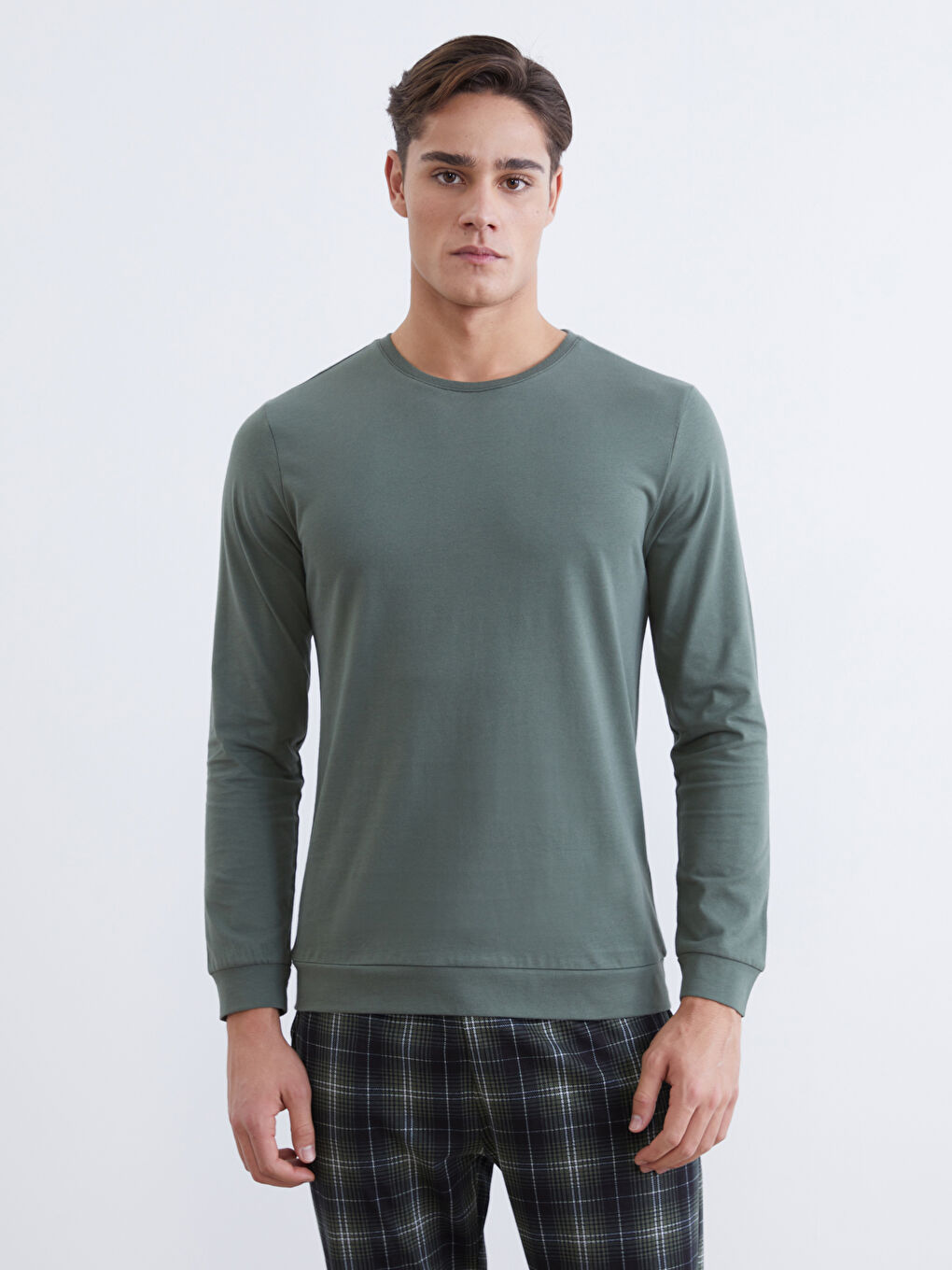 Yeşil Standart Kalıp Erkek Pijama Takımı-1