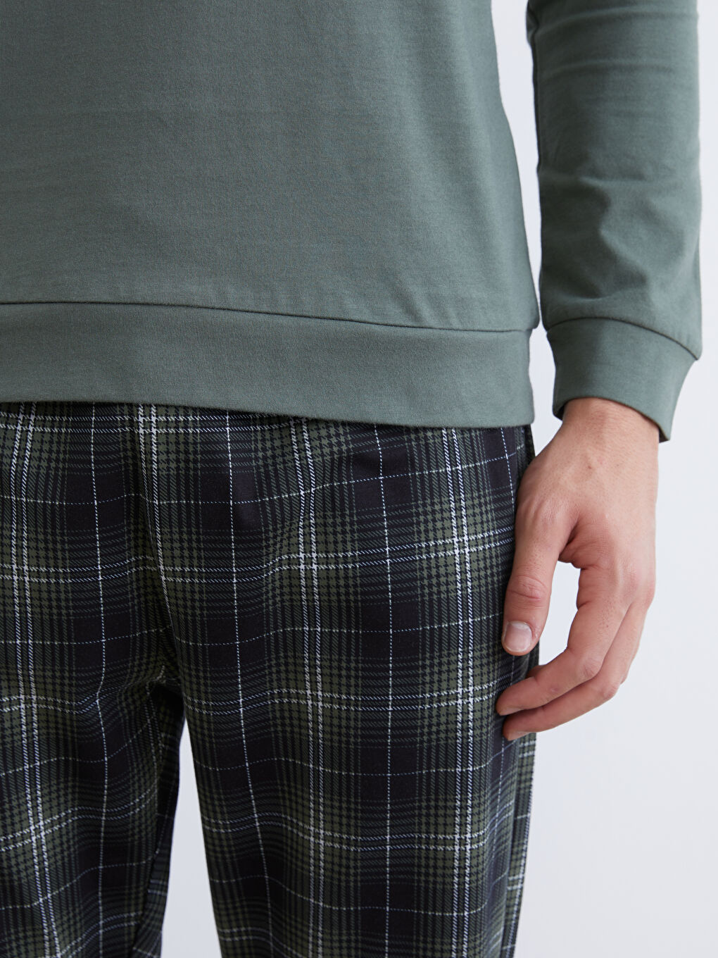 Yeşil Standart Kalıp Erkek Pijama Takımı-2