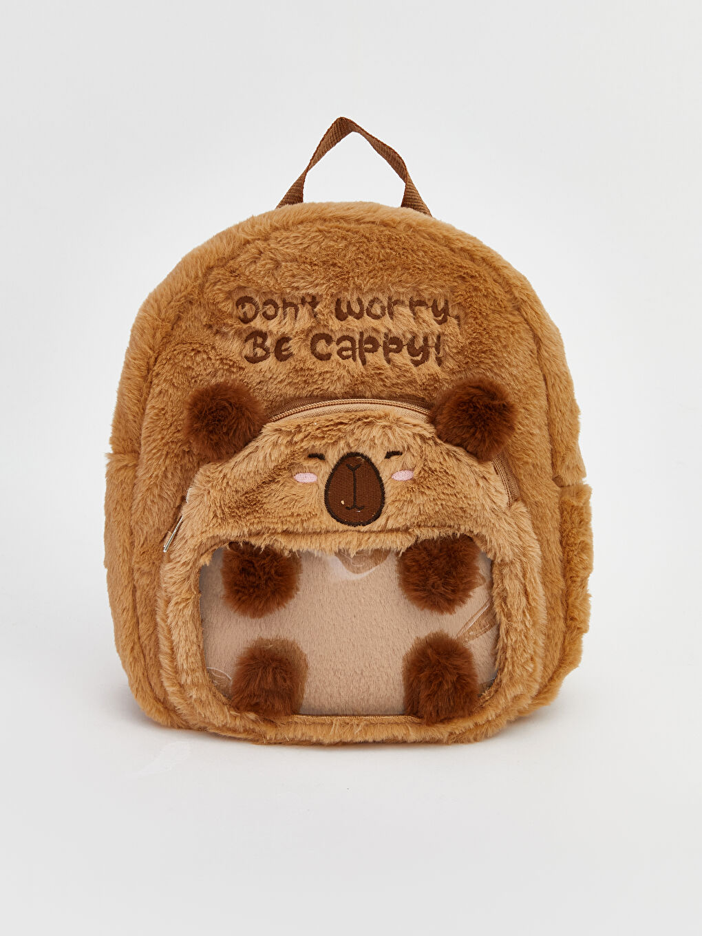 Kahverengi Hayvan Figürlü Pelüş Çocuk Sırt Çantası-1
