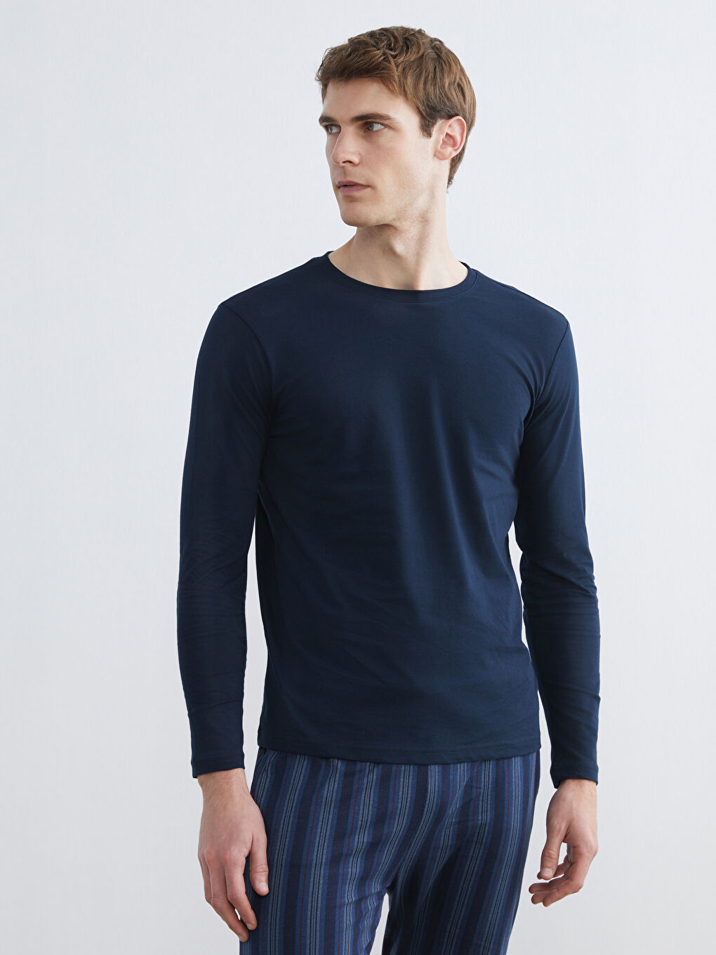 Lacivert Standart Kalıp Erkek Pijama Takımı-1