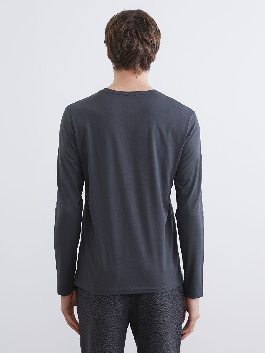 Antrasit Standart Kalıp Erkek Pijama Takımı-6