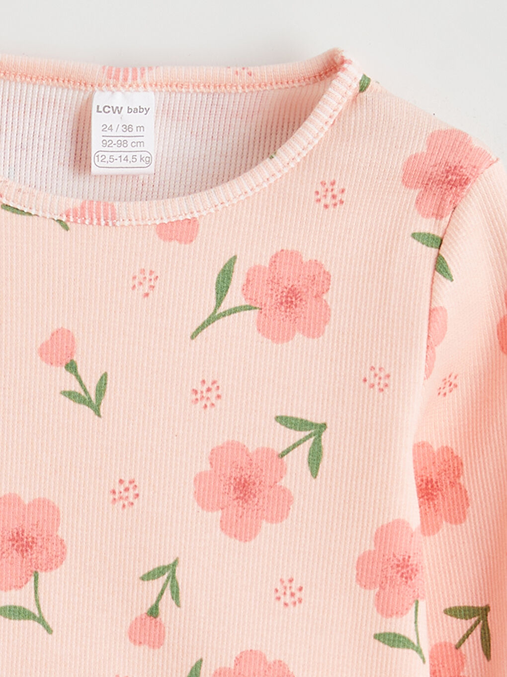 Pembe Fırfır Detaylı Kız Bebek Bluz ve Tayt-2