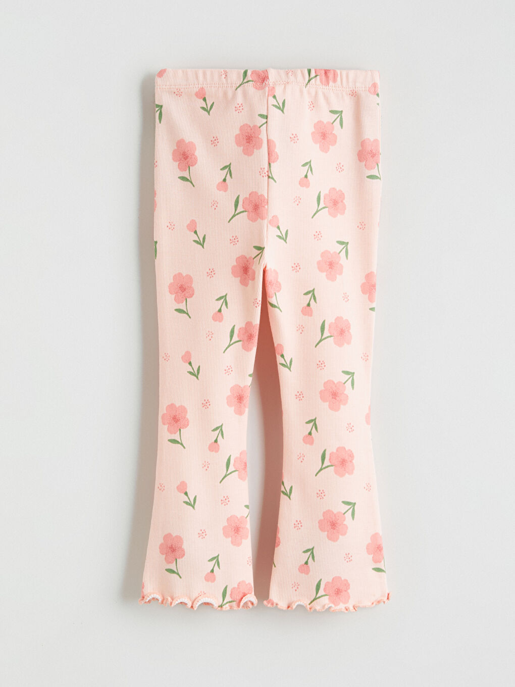 Pembe Fırfır Detaylı Kız Bebek Bluz ve Tayt-4