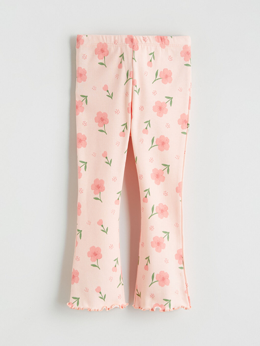 Pembe Fırfır Detaylı Kız Bebek Bluz ve Tayt-6