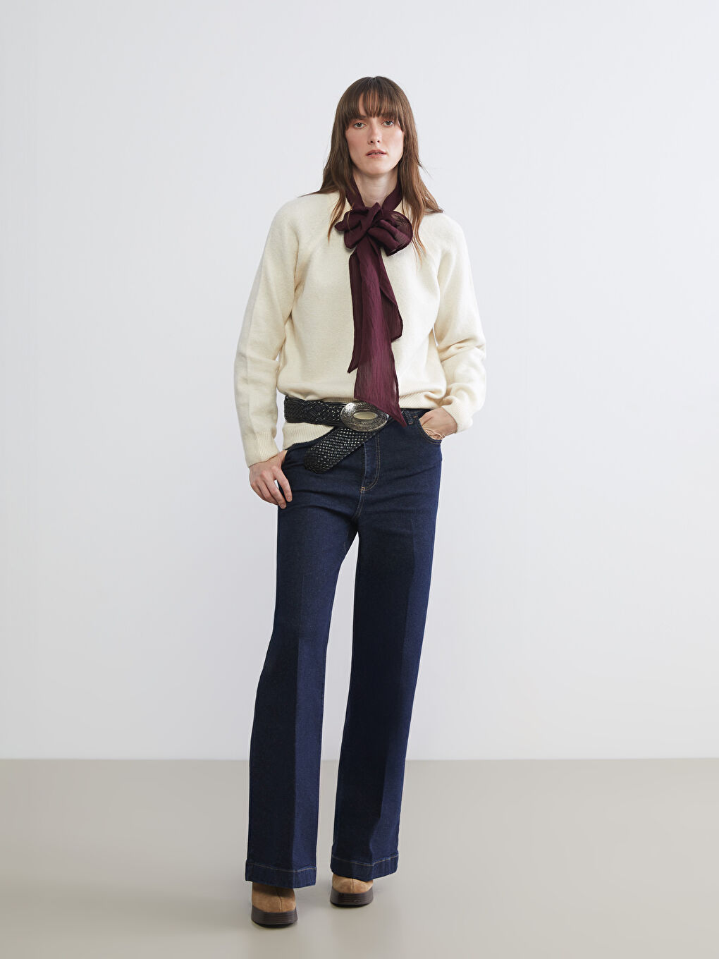 Crew Neck Women's Knitwear Sweater-2