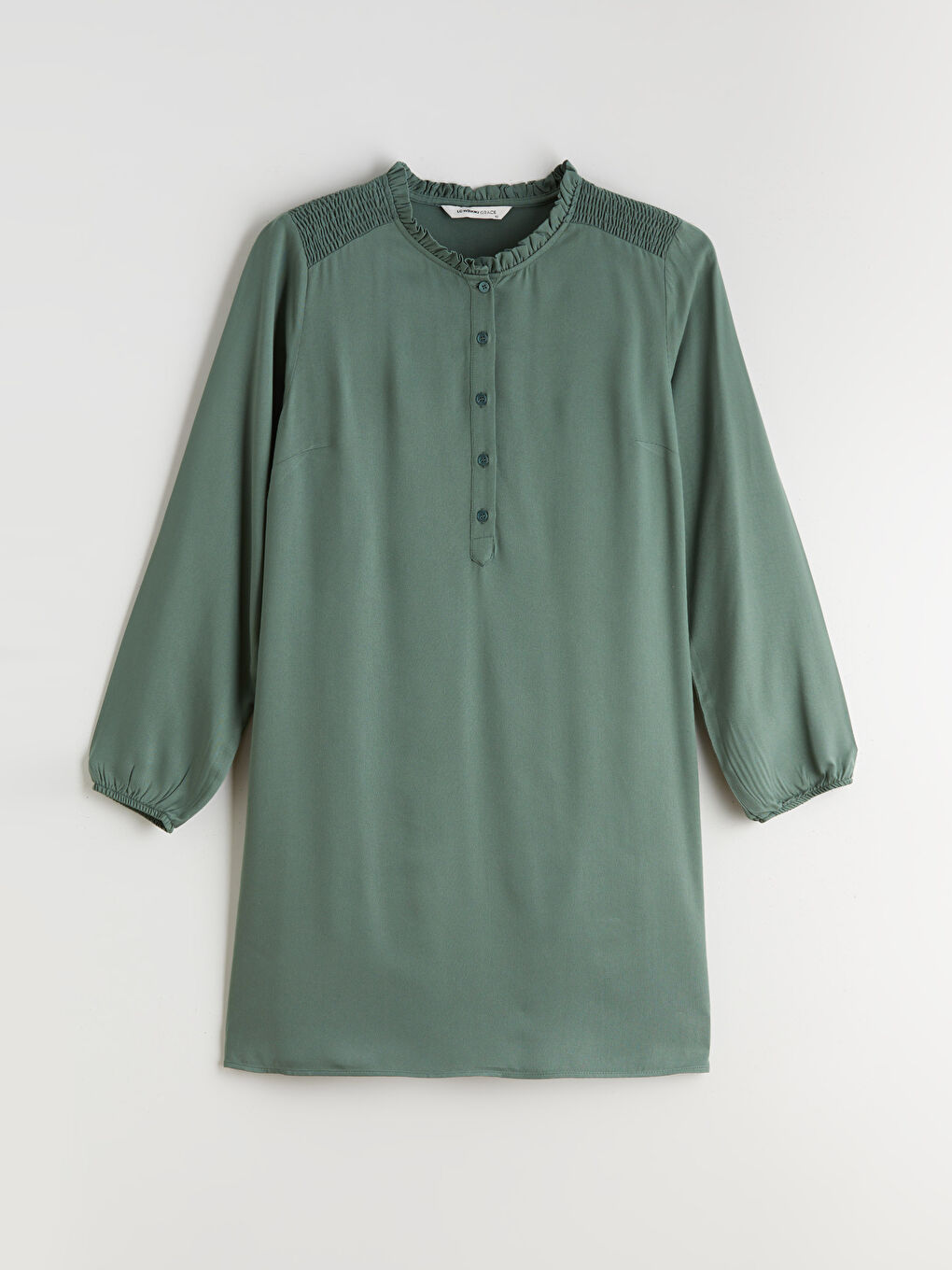 Ruffled Funnel Neck Women's Tunic-4