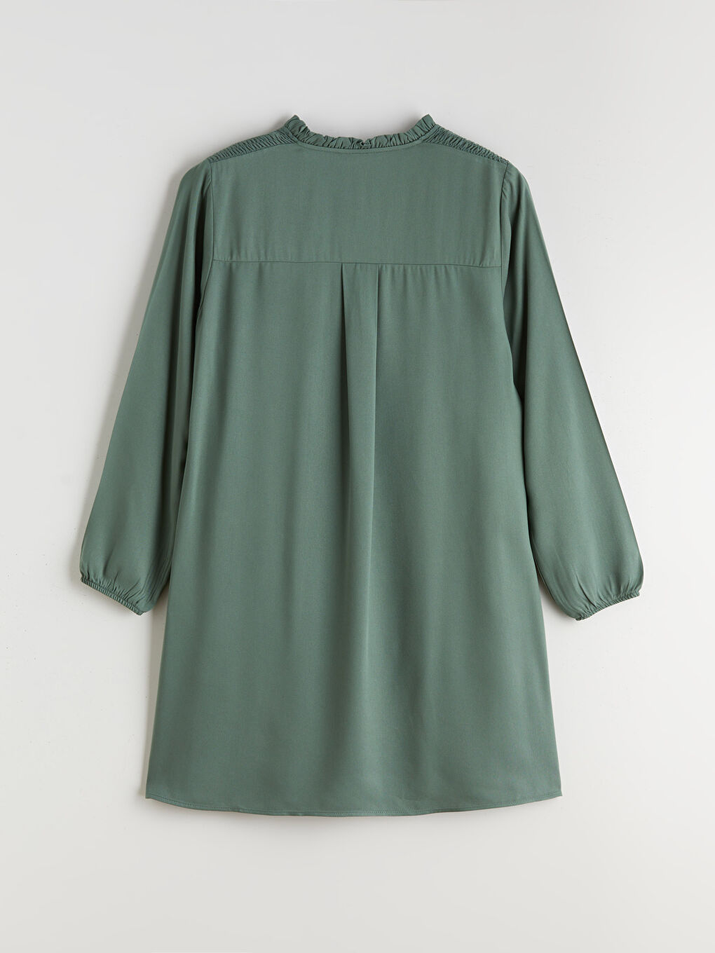 Ruffled Funnel Neck Women's Tunic-5