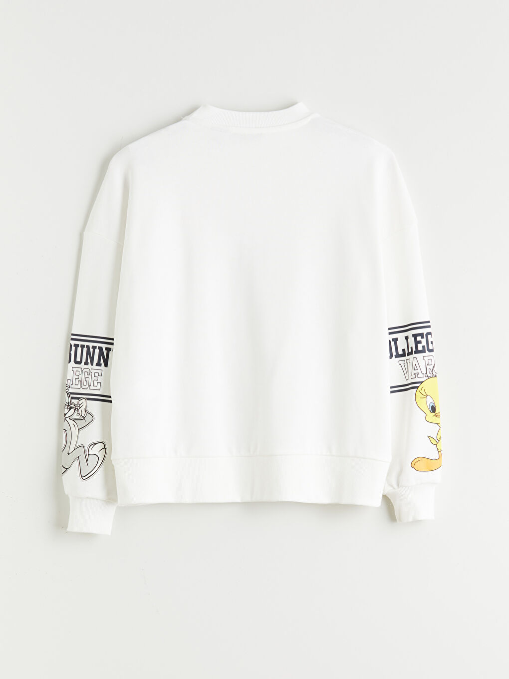 Ekru Bugs Bunny Baskılı Oversize Kadın Sweatshirt-5