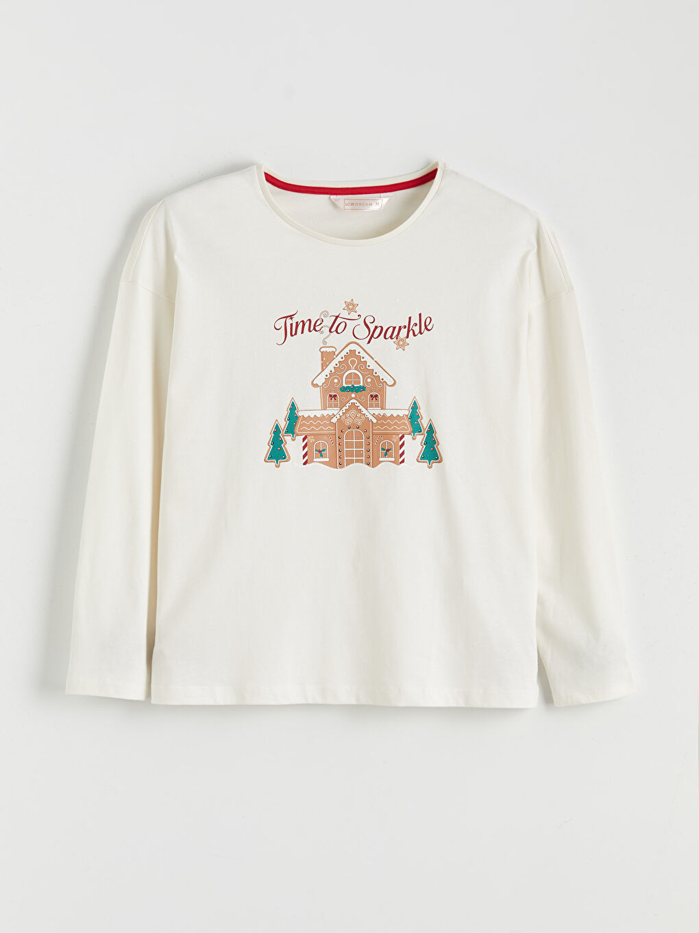 Crew Neck New Year Themed Women's Pyjama Set-5