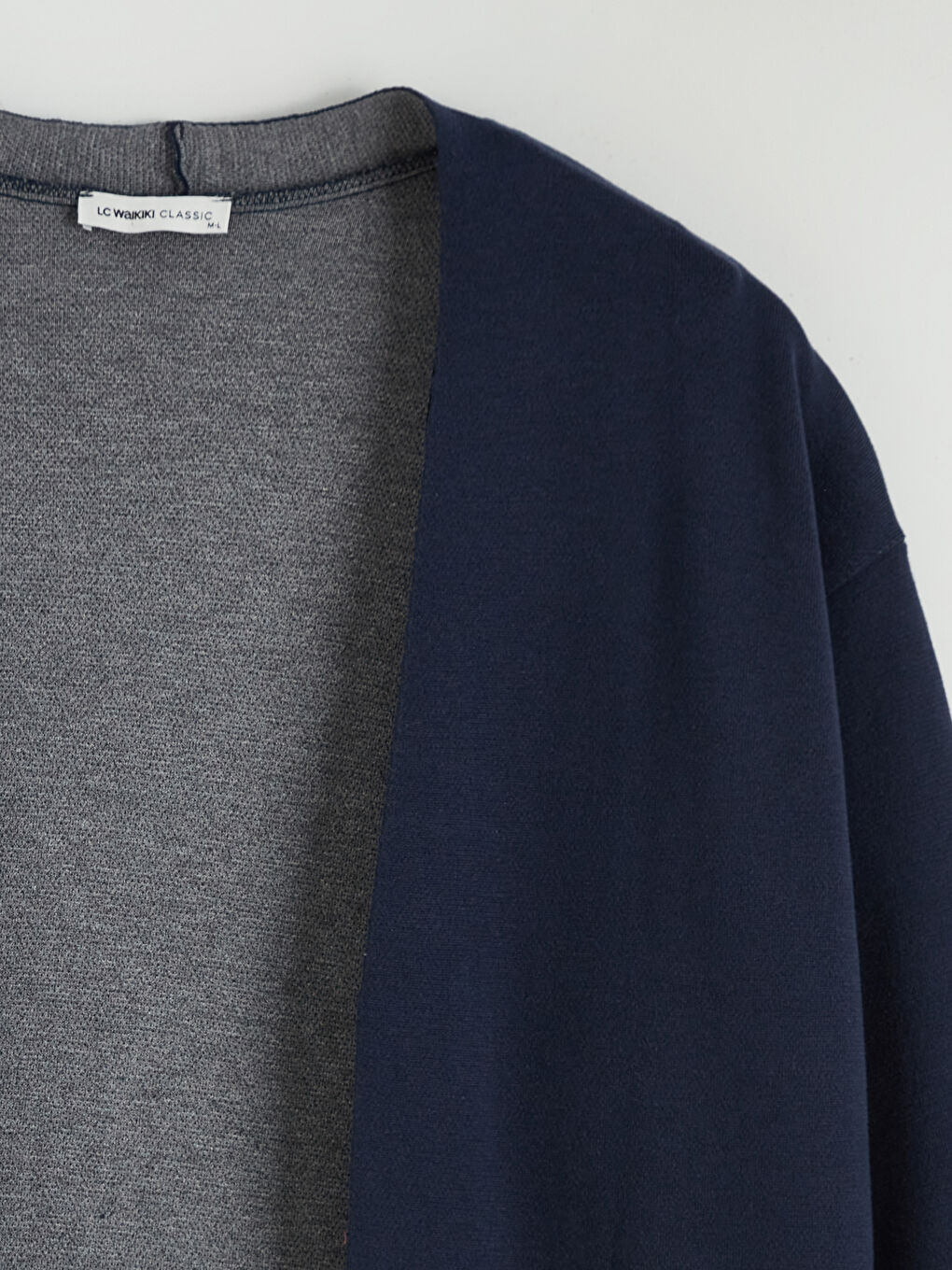 Lacivert Şal Yaka Oversize Kadın Triko Hırka-5