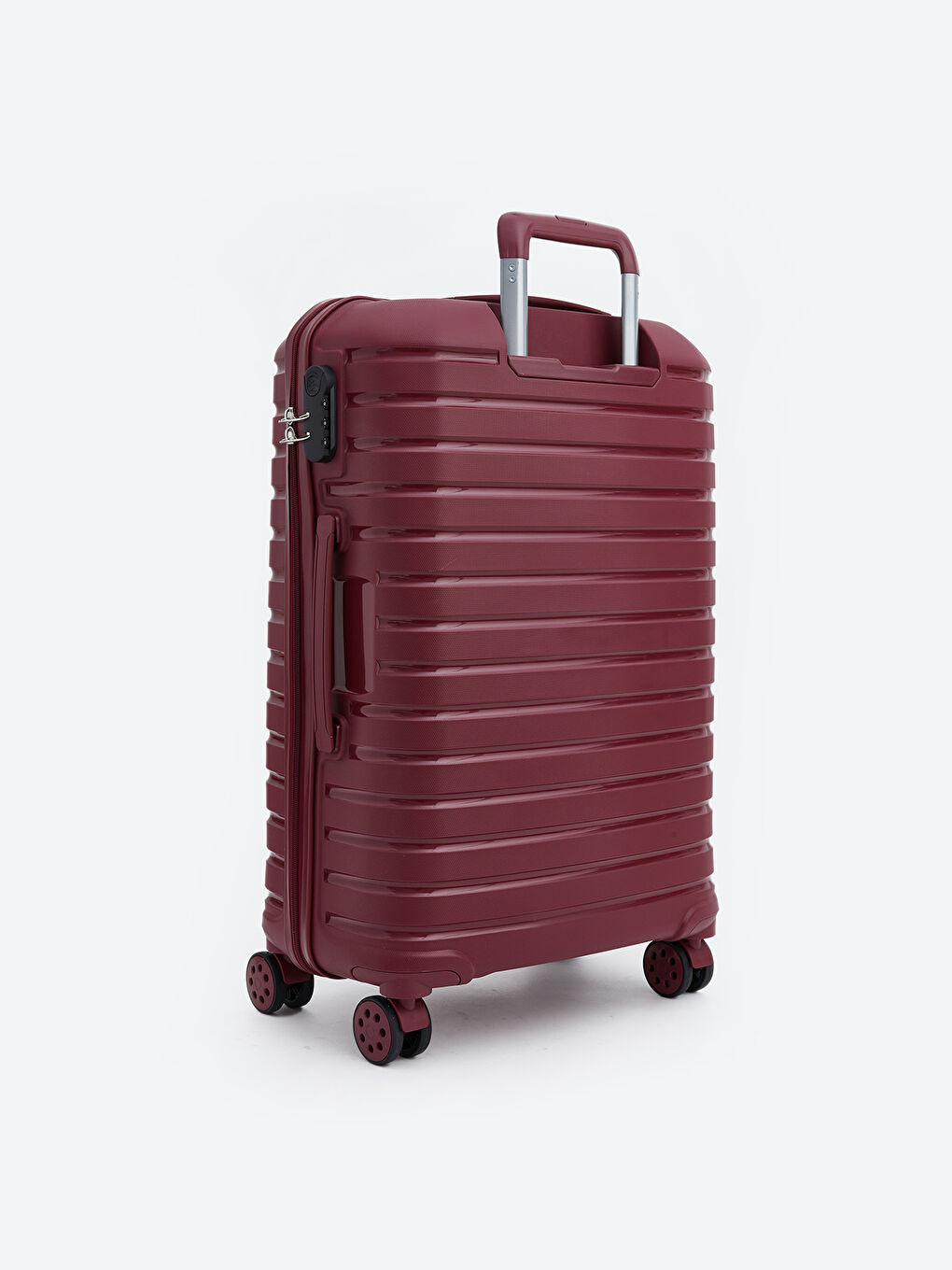 Bordo Kilit Detaylı Orta Boy Valiz-1