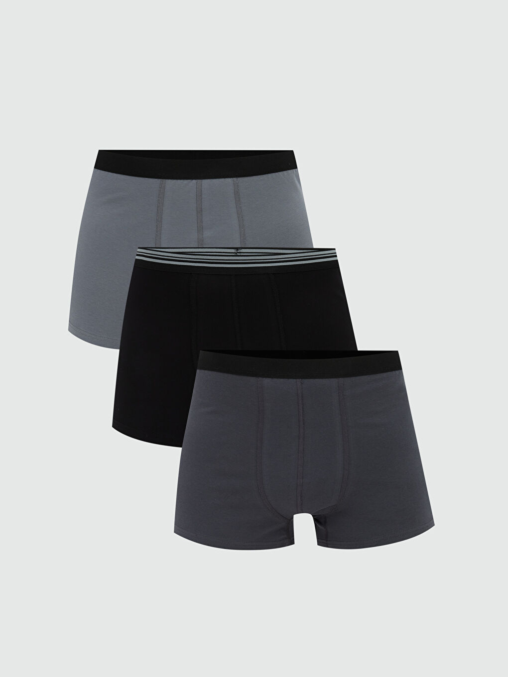 Gri Standart Kalıp Erkek Boxer 3'lü