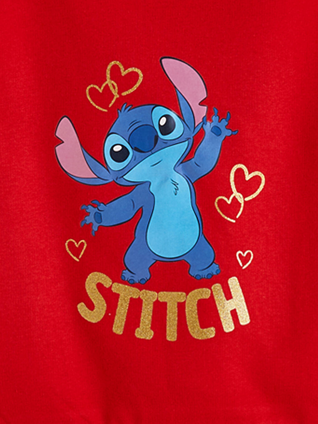 Dukserica sa okruglim izrezom, štampanim motivom Stitch, debela, za devojčice-1