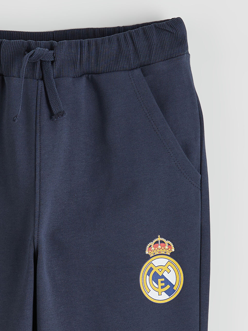 Lacivert Kapüşonlu Real Madrid Baskılı Erkek Çocuk Eşofman Takım-5