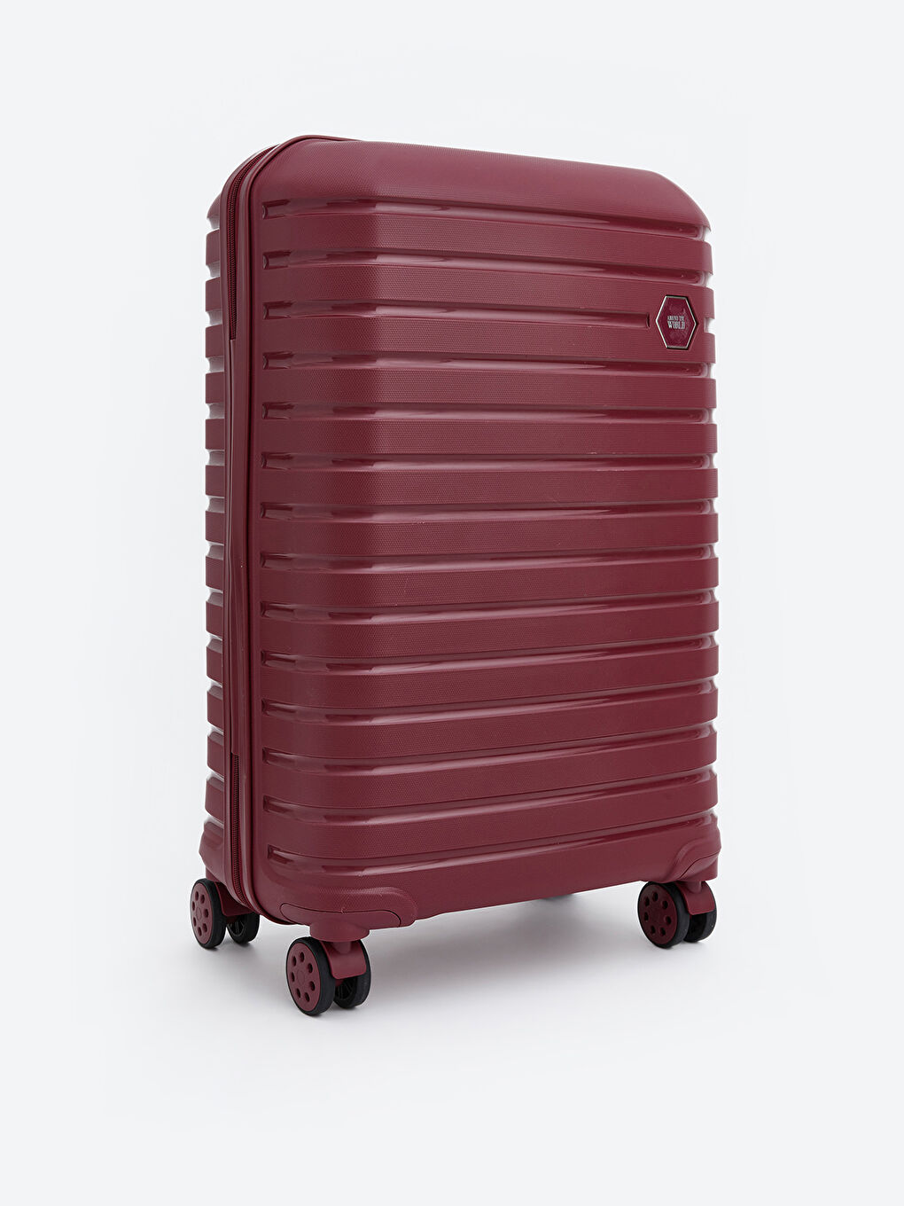 Bordo Kilit Detaylı Büyük Boy Valiz