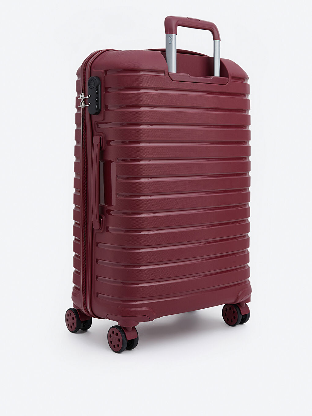 Bordo Kilit Detaylı Büyük Boy Valiz-1