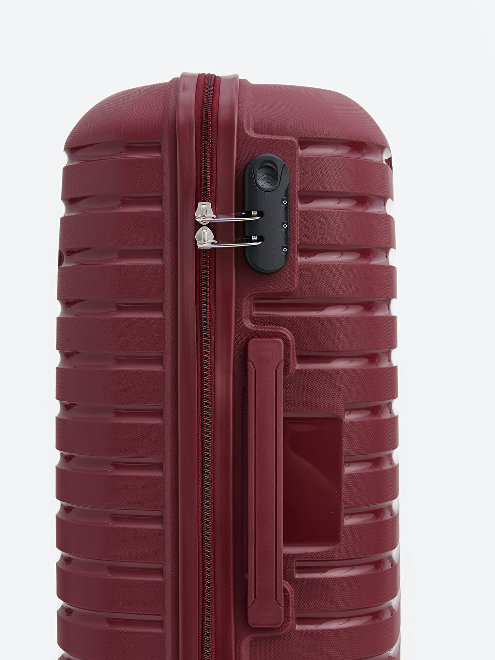 Bordo Kilit Detaylı Büyük Boy Valiz-3