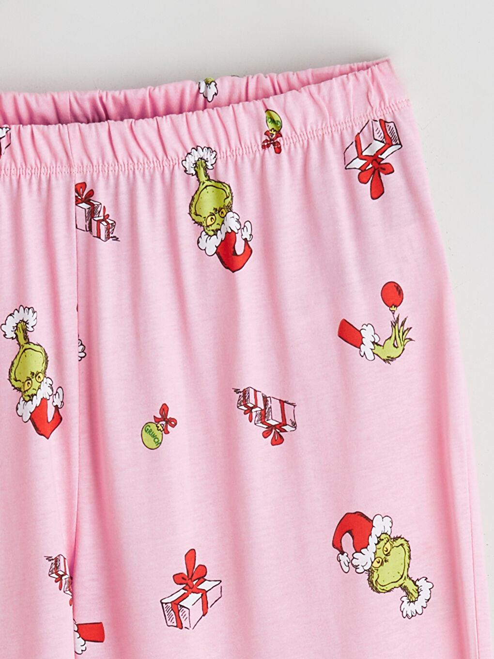 Pembe Grinch Baskılı Kadın Jogger Pijama Altı-1