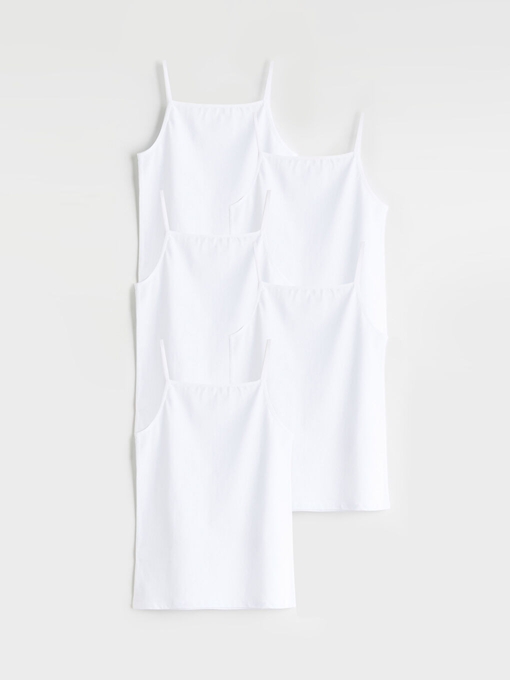 Beyaz Kare Yaka Kız Çocuk Atlet 5'li