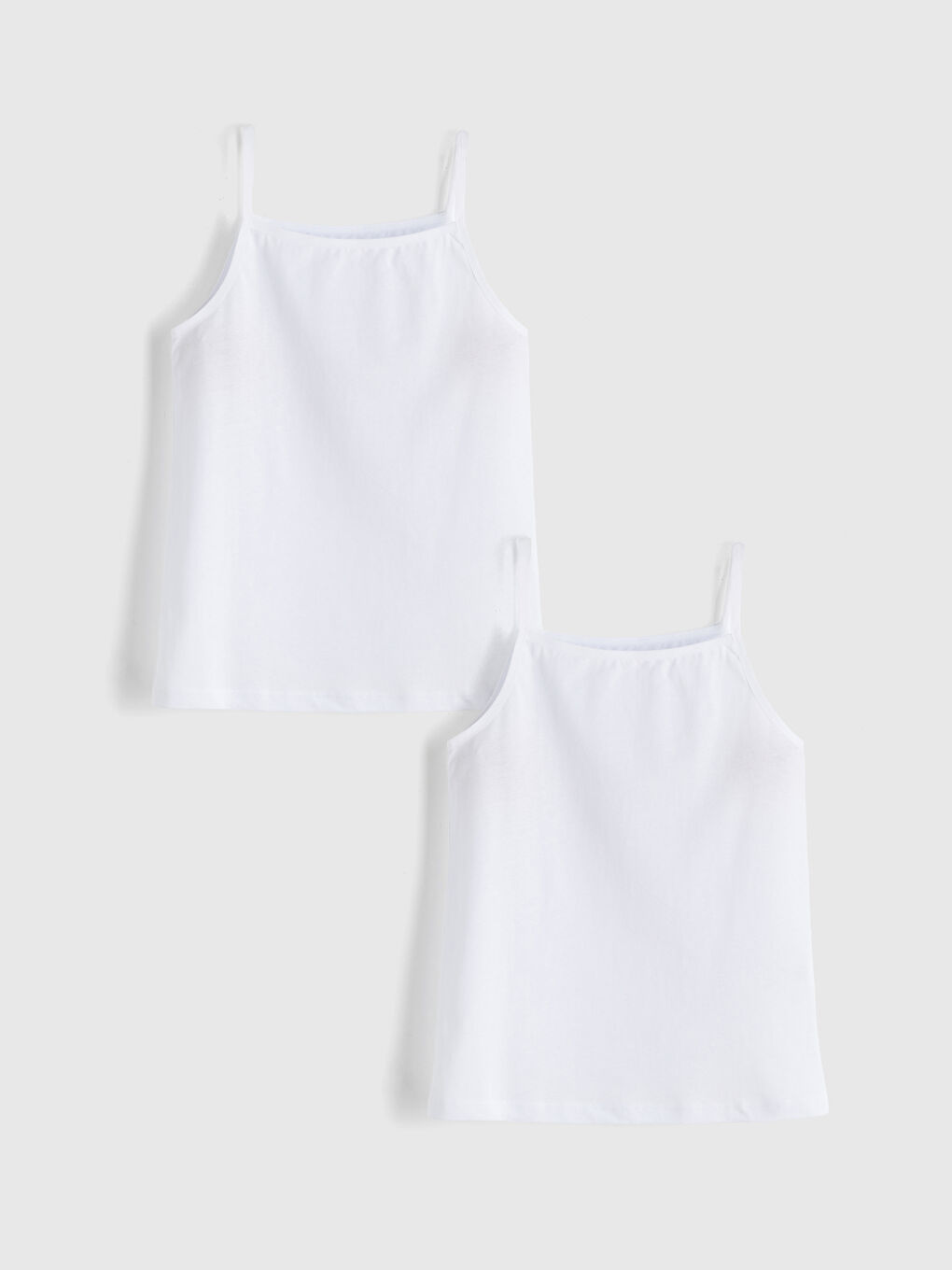 Square Collar Girls' Vest 2 Pack